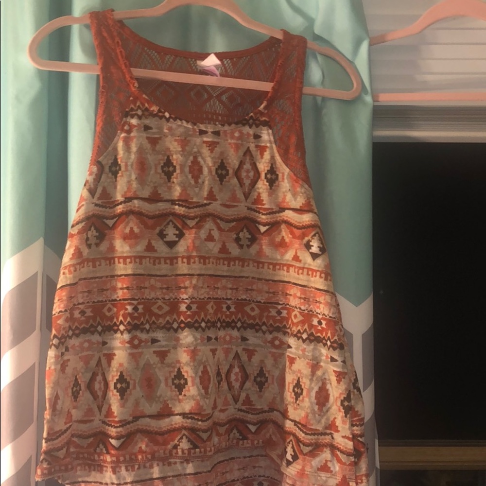 Women's Orange Tank with lace